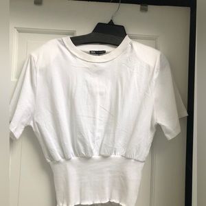 Zara white short sleeve shirt